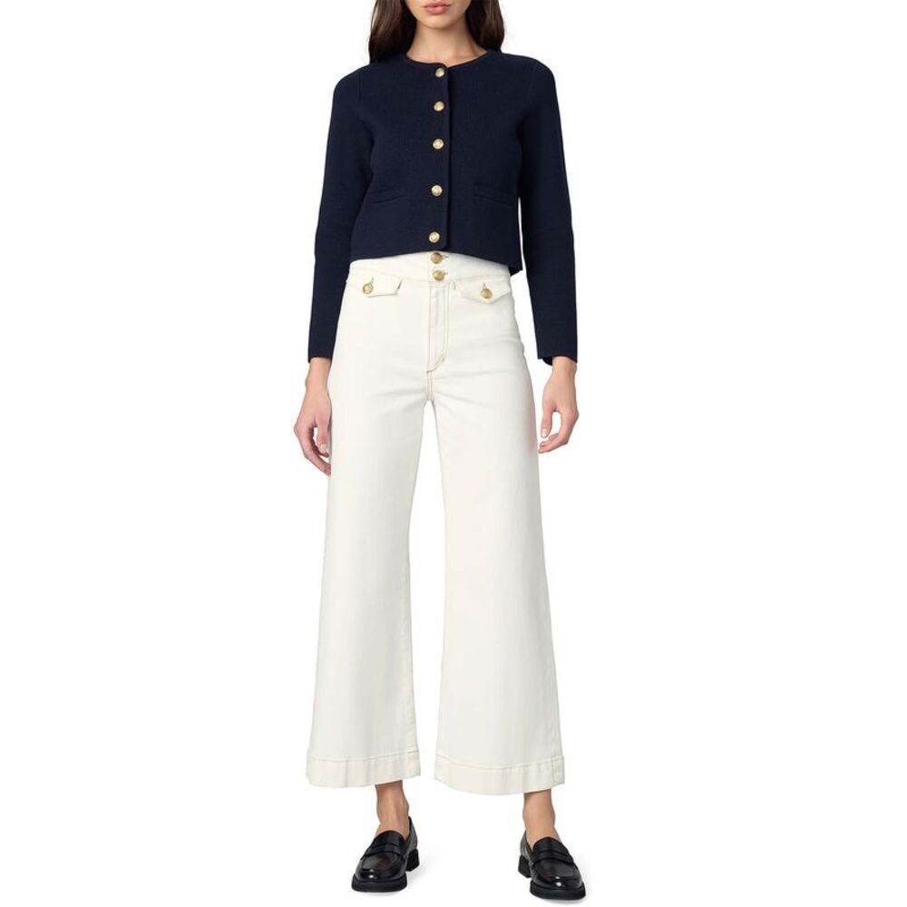 Joe's Jeans Womens The Ellia High Rise Wide Leg Ankle Jeans 29 Milk - NWT $198 - Picture 2 of 6